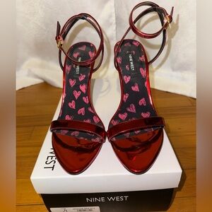 Nine West Red and Gold Heels LIKE NEW!